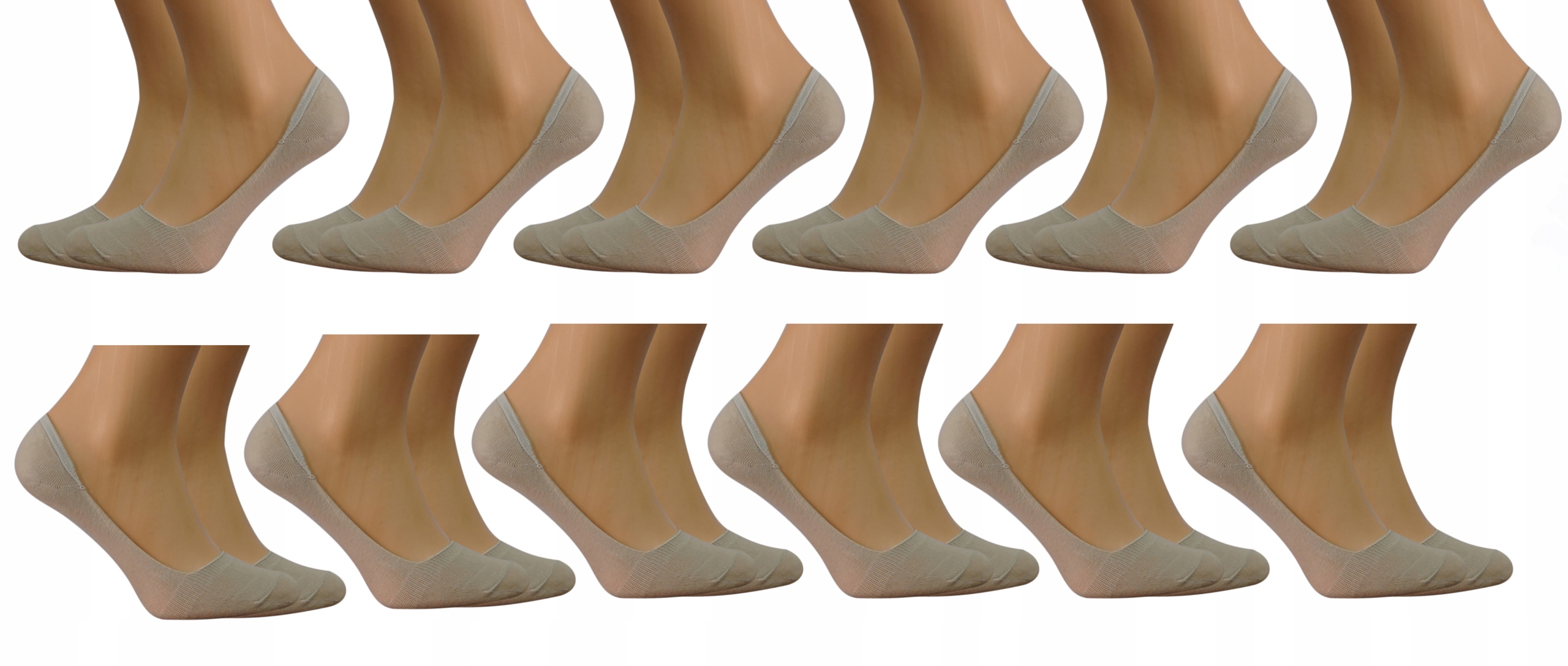 

Balerinki skarpetki damskie stopki beżowe 12 Par