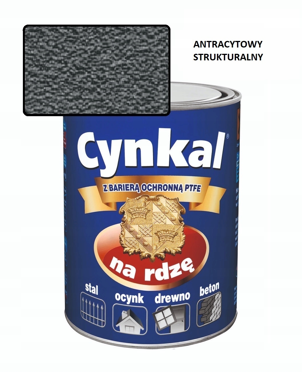 Farba uniwersalna Cynkal 2,5L Antracyt Struktura