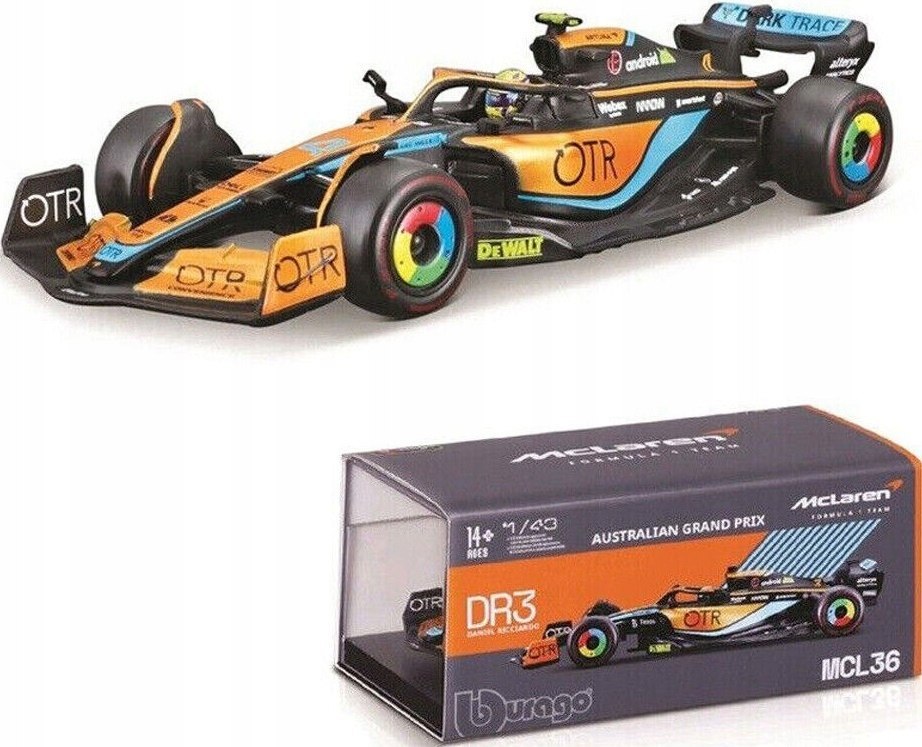 McLaren MCL36 F1 2022 #4 Norris Helmet BBurago 1:43