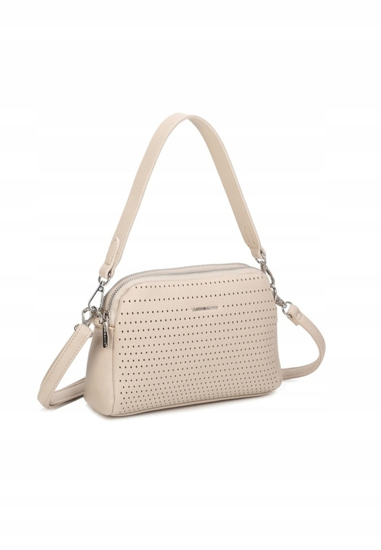 Torebka damska beżowa mała do ręki na ramię ekoskóra Luigisanto A257136