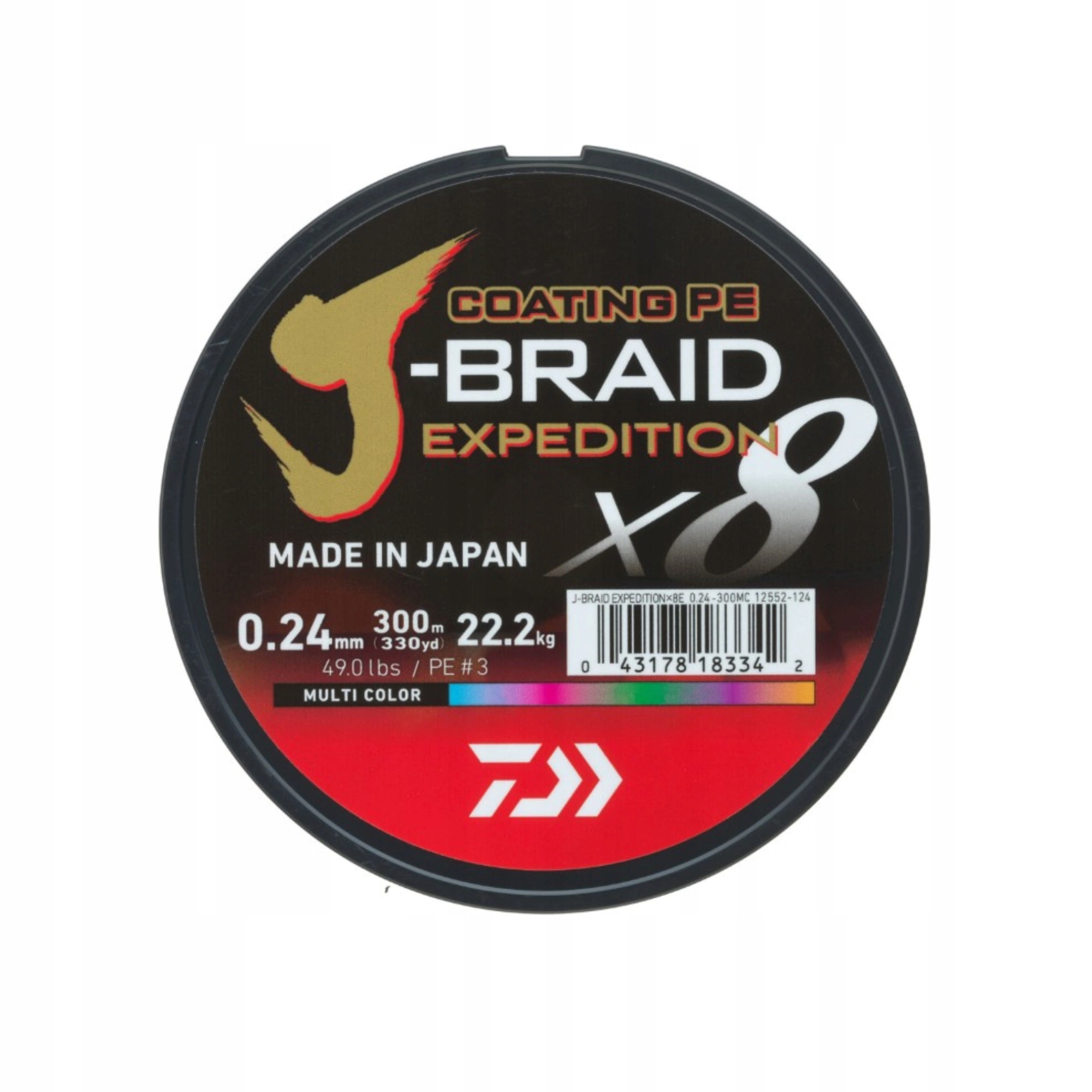 Plecionka Daiwa J-Braid Expedition X8E 0.18mm 300m Multicolor