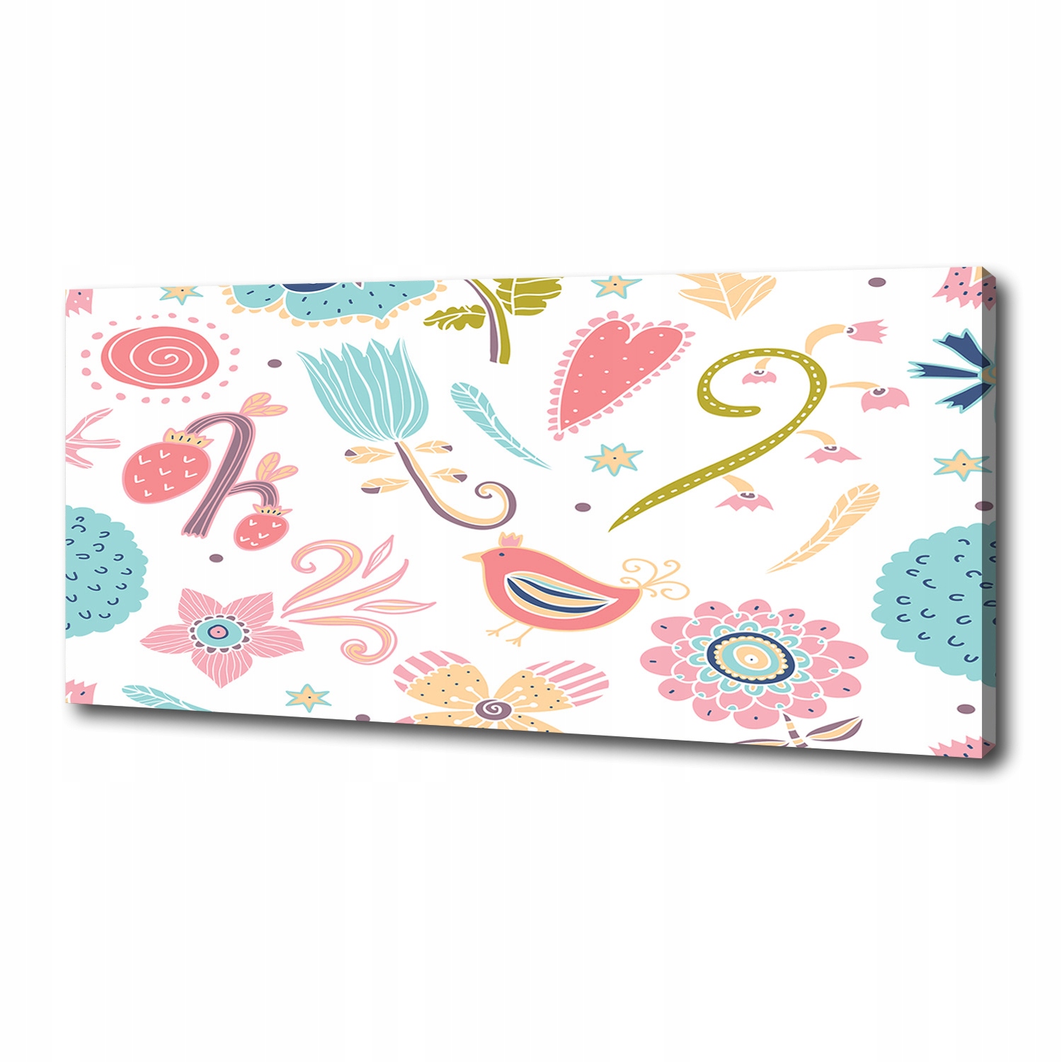 

Foto obraz na płótnie Kwiaty i ptaki 125x50 cm