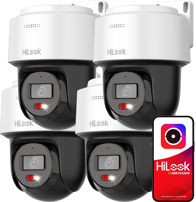 4x otočná Ip kamera HiLook od Hikvision PTZ-N2C400M-DE 4MPx Audio