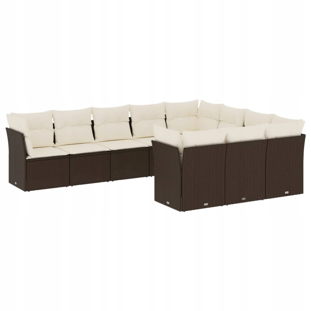 Set zahradního nábytku plast vidaXL hnědý 10 el.