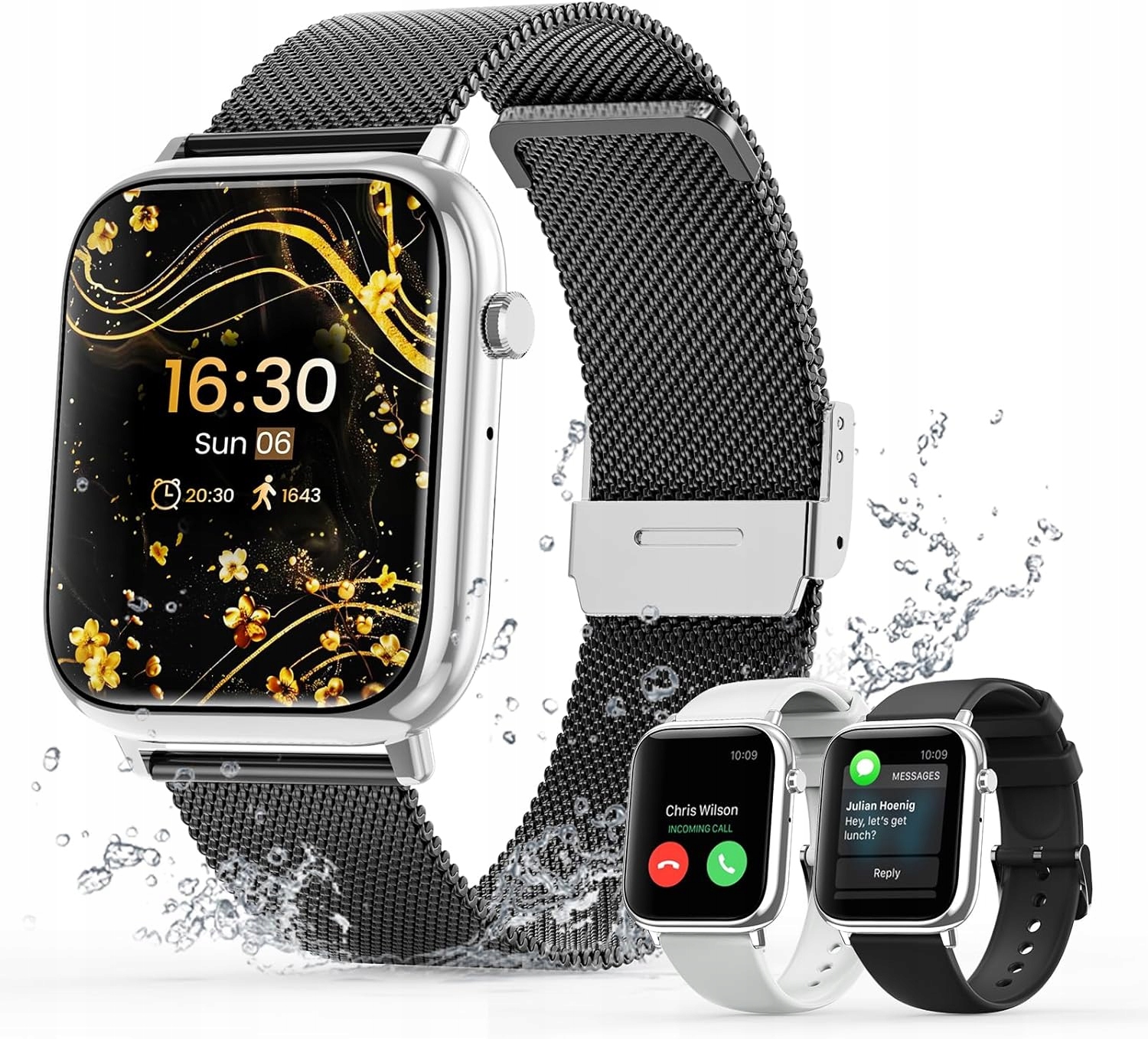 Smartwatch Zegarek Sportowy Unisex Bransoleta 2x pasek silikonowy