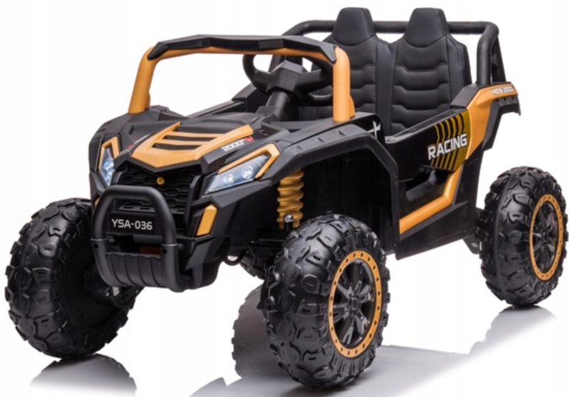 Auto Buggy Jeep Na Akumulator 4X4 Skóra MP3 Czarny