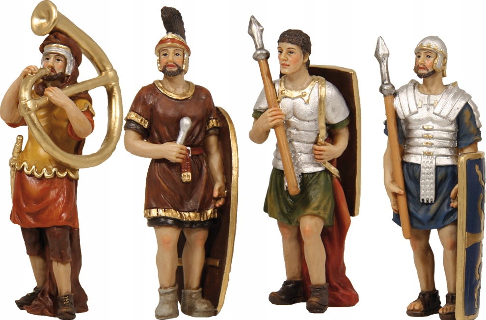 Figurky utrpení Ježíše Krista/ Velikonoční betlém '4 vojáci' – Měřítko: 9 Cm