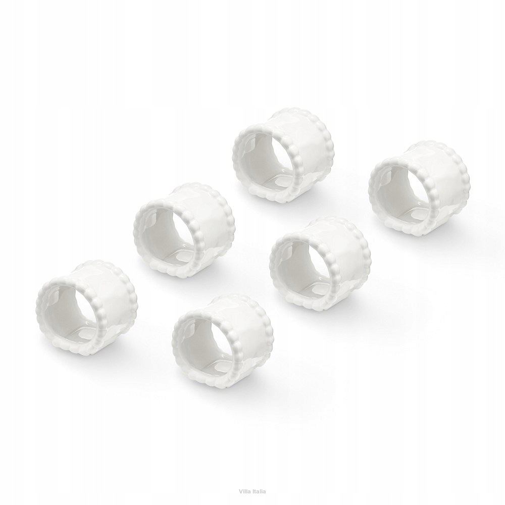 Villa Italia Prsteny na ubrousky z porcelánu 6 kusů Mestiere White