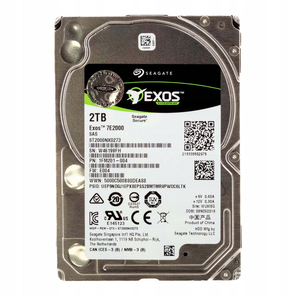 Seagate Exos 7E2000 2TB 7.2K 128MB SAS-3 2.5'' ST2000NX0273