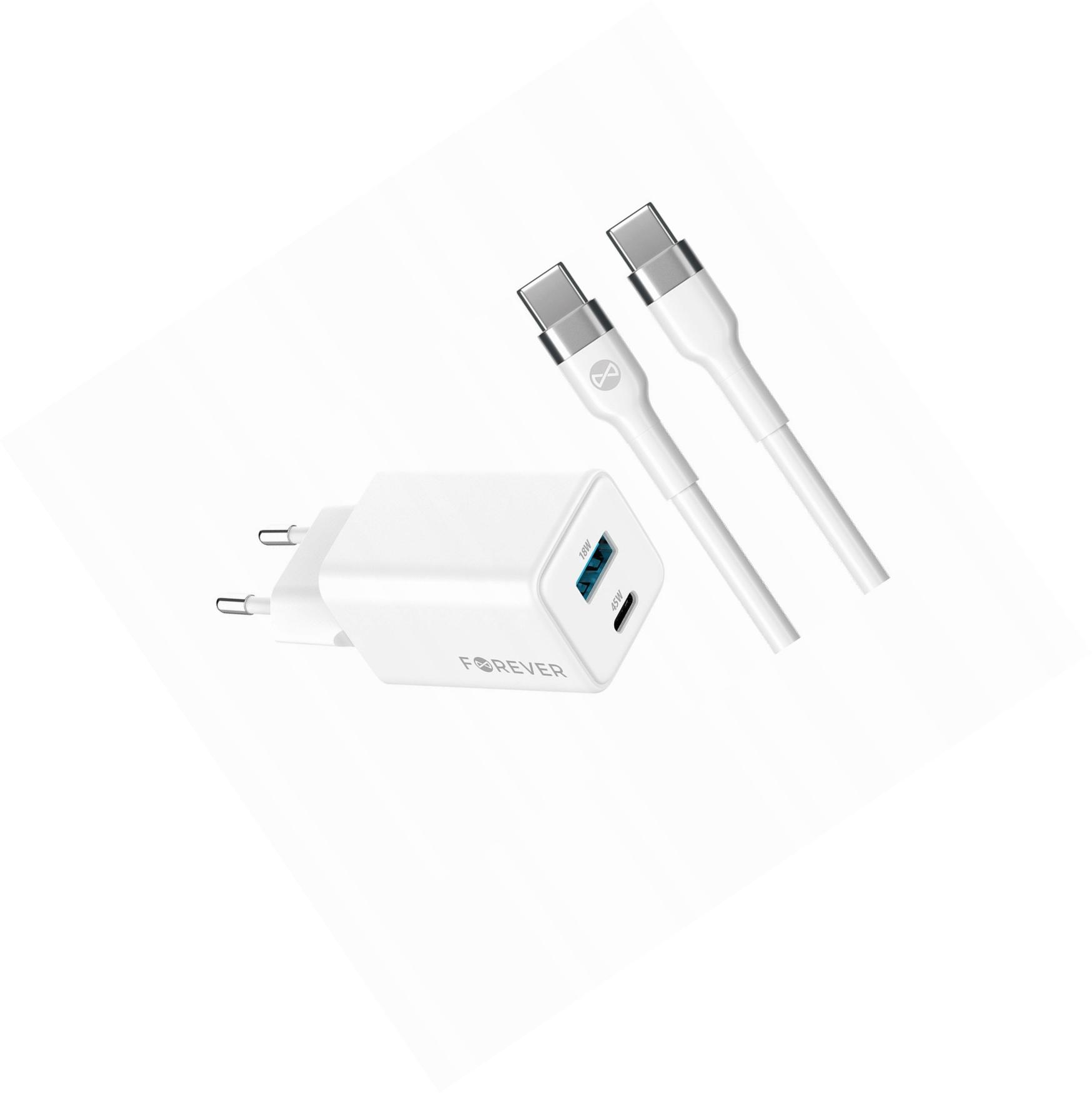 Szybka ładowarka GaN 45W 2 wejścia Usb i Usb-c z kablem do Google Pixel 7A
