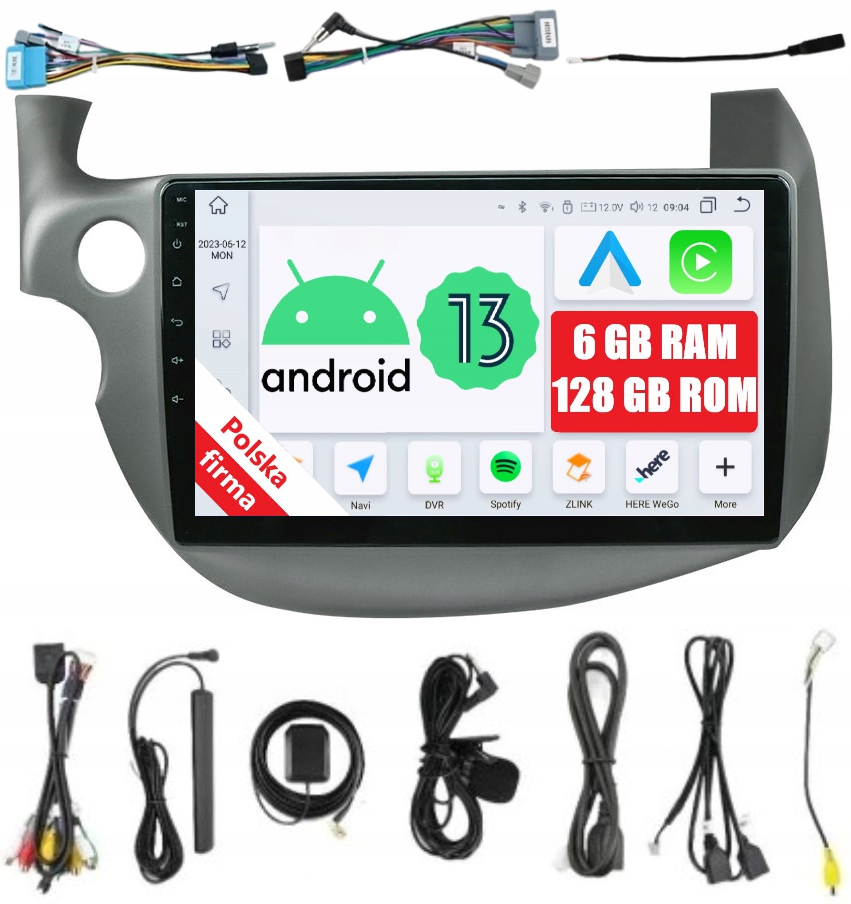 Nawigacja Radio 2DIN Android Honda Jazz 3 III 6/128 Gb Dsp Carplay Lte
