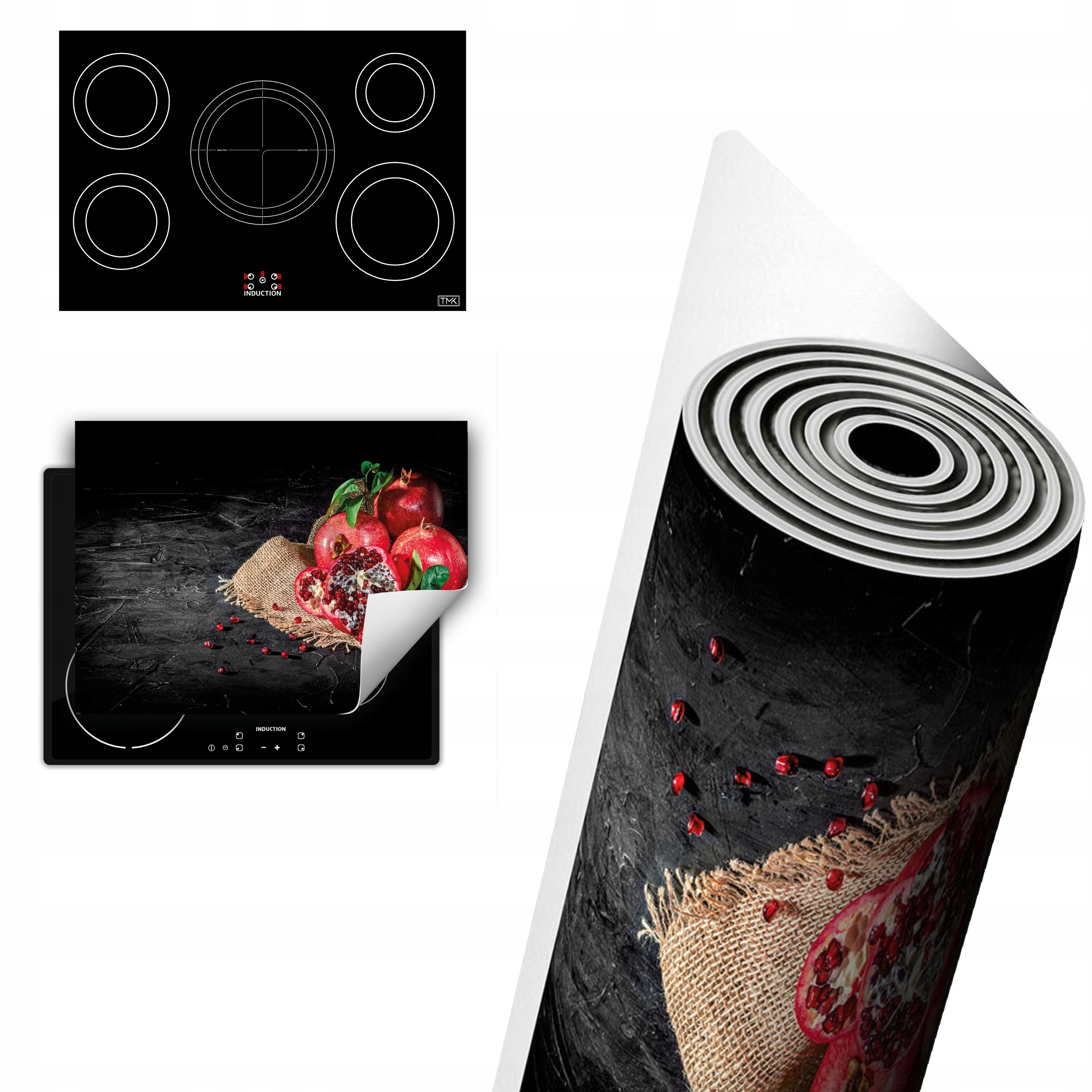 Vinylová Ochrana Na Indukci Pracovní Deska 80x52 kytice ovoce