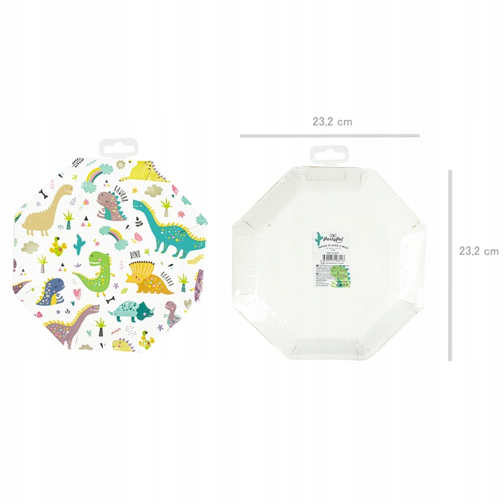 Talerzyki Dinozaury 23 cm Party 6 Sztuk Średnica 23 cm