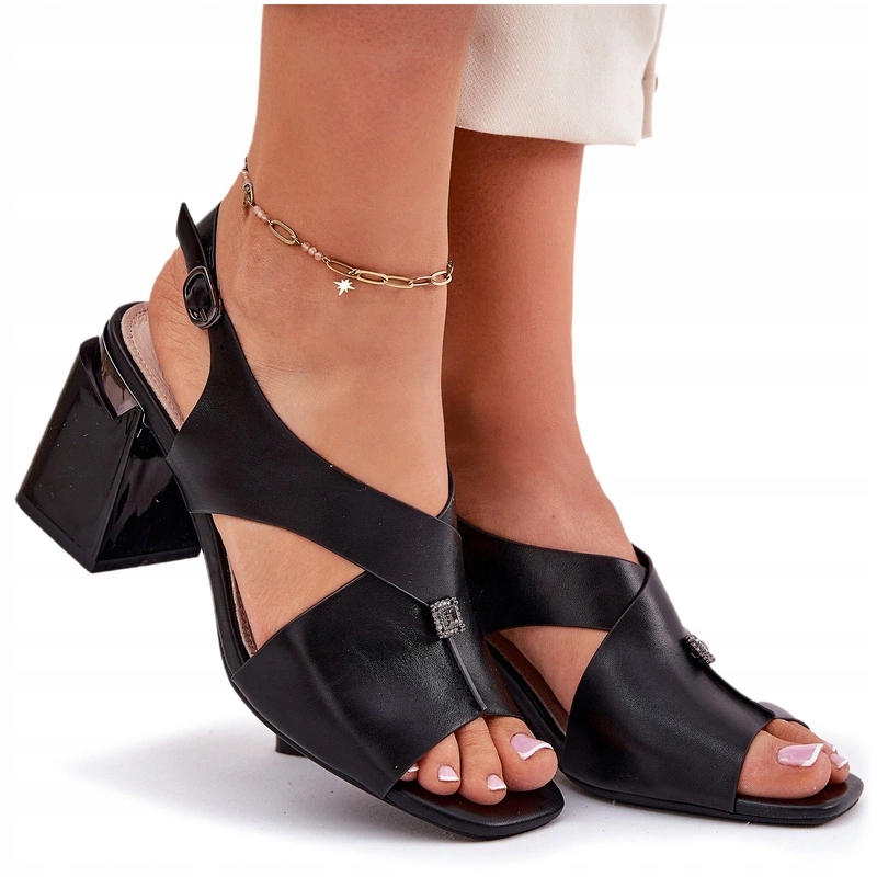 Dámské Elegantní Sandály Z Přírodní Kůže Vinceza 62238 Černé 38