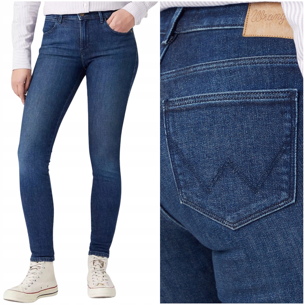 Wrangler Skinny Footloose modré dámské džínové kalhoty úzké nohavice W27 L34