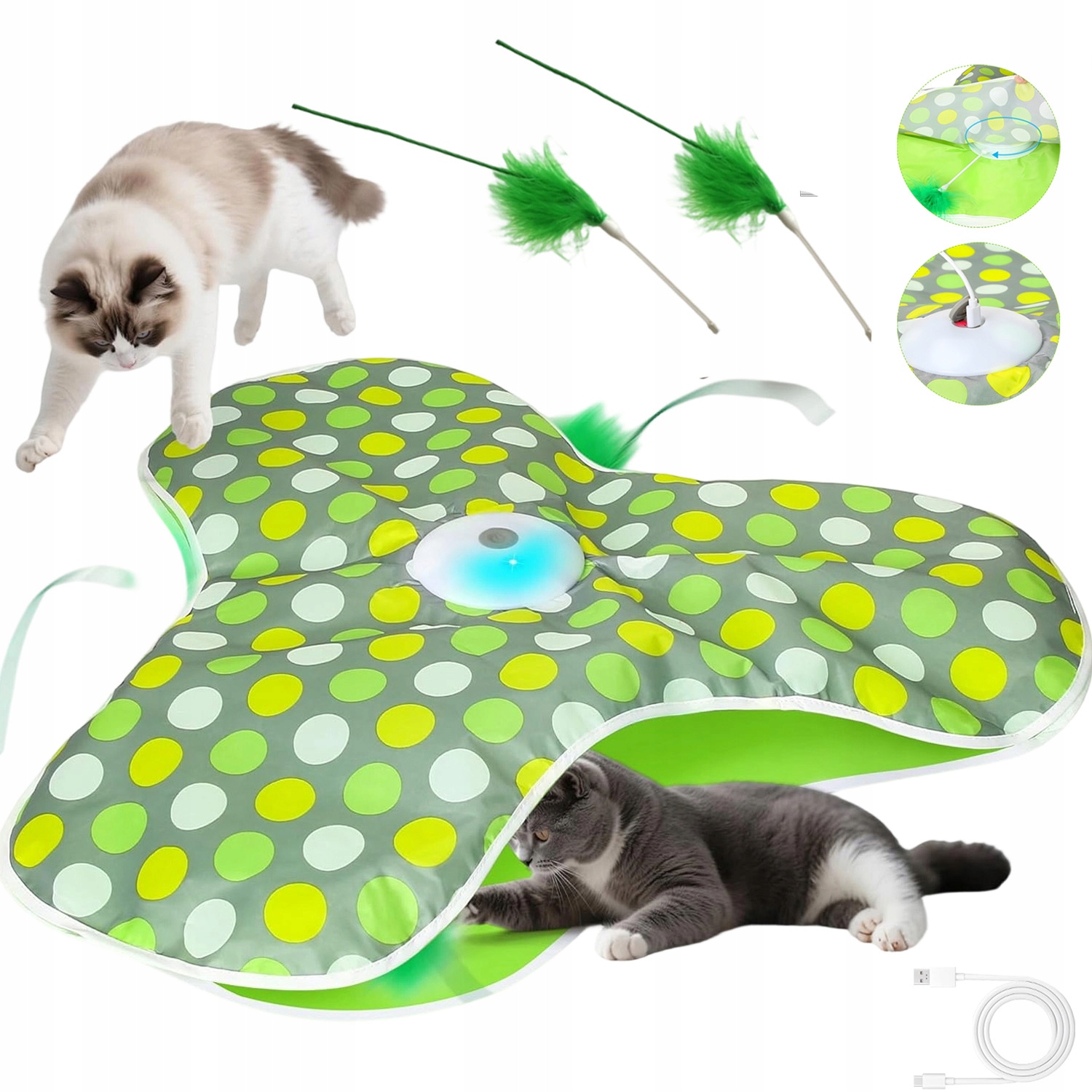 Levně Interaktivní Hračka Pro Kočky 3 Inteligentními Režimy Tichý Usb Senzor