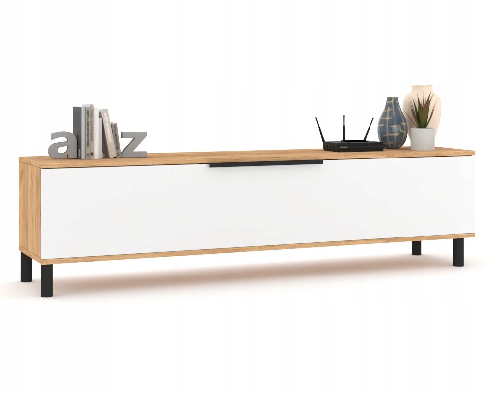 Stojící Rtv skříňka Komoda do obývacího pokoje s držákem Simply Craft Bílá Matná 160