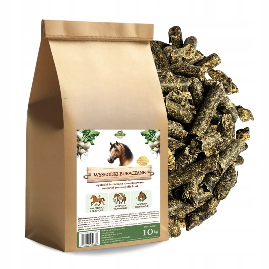 Wysłodki buraczane dla konia Samfarm niemelasowane granulowane 20 kg