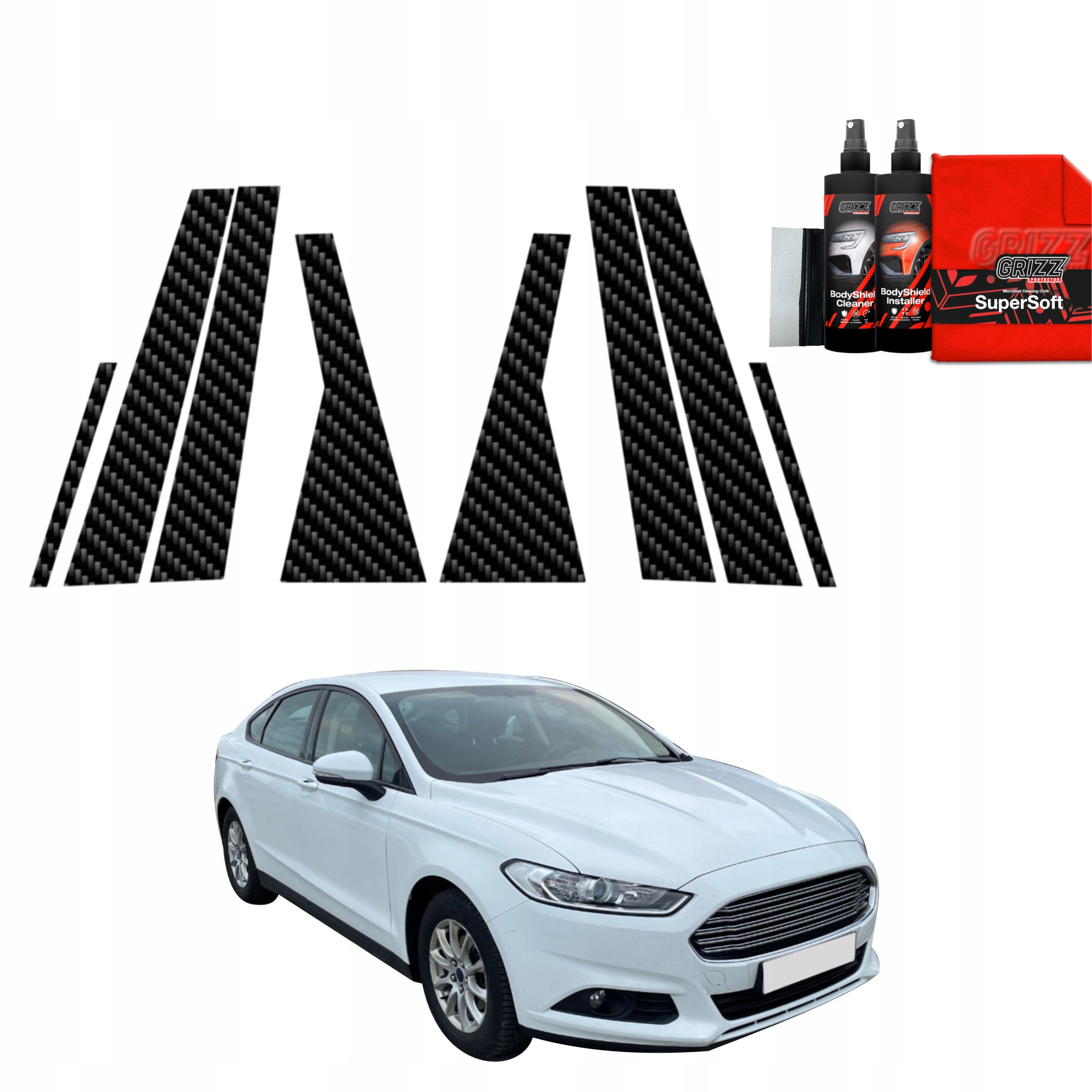 8v1 Fólie na sloupky pro Ford Mondeo Mk5 Sedan (2014-2019)