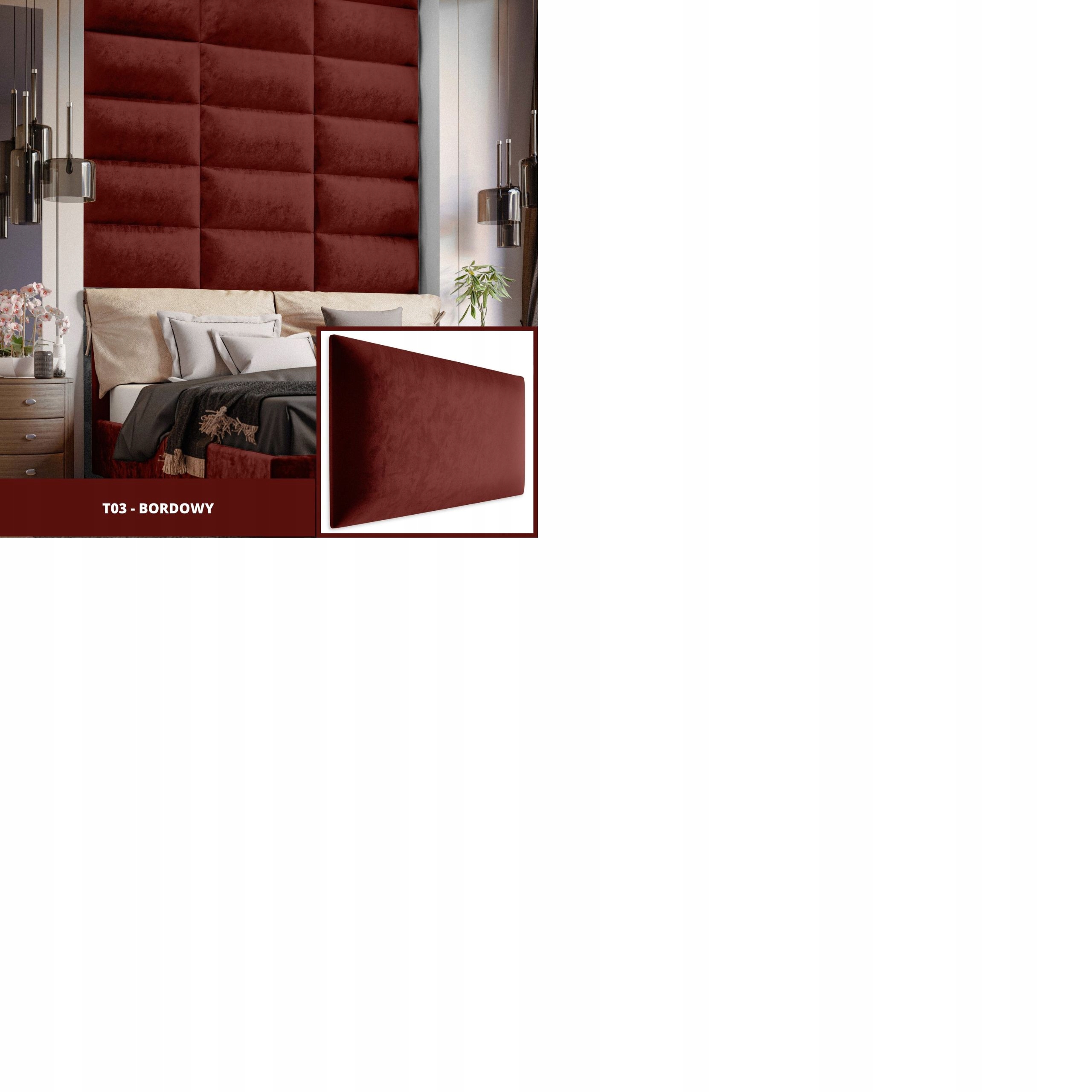 PANELE TAPICEROWANE ŚCIENNE 90x30 WEZGŁOWIE 3D Grubość 4 cm