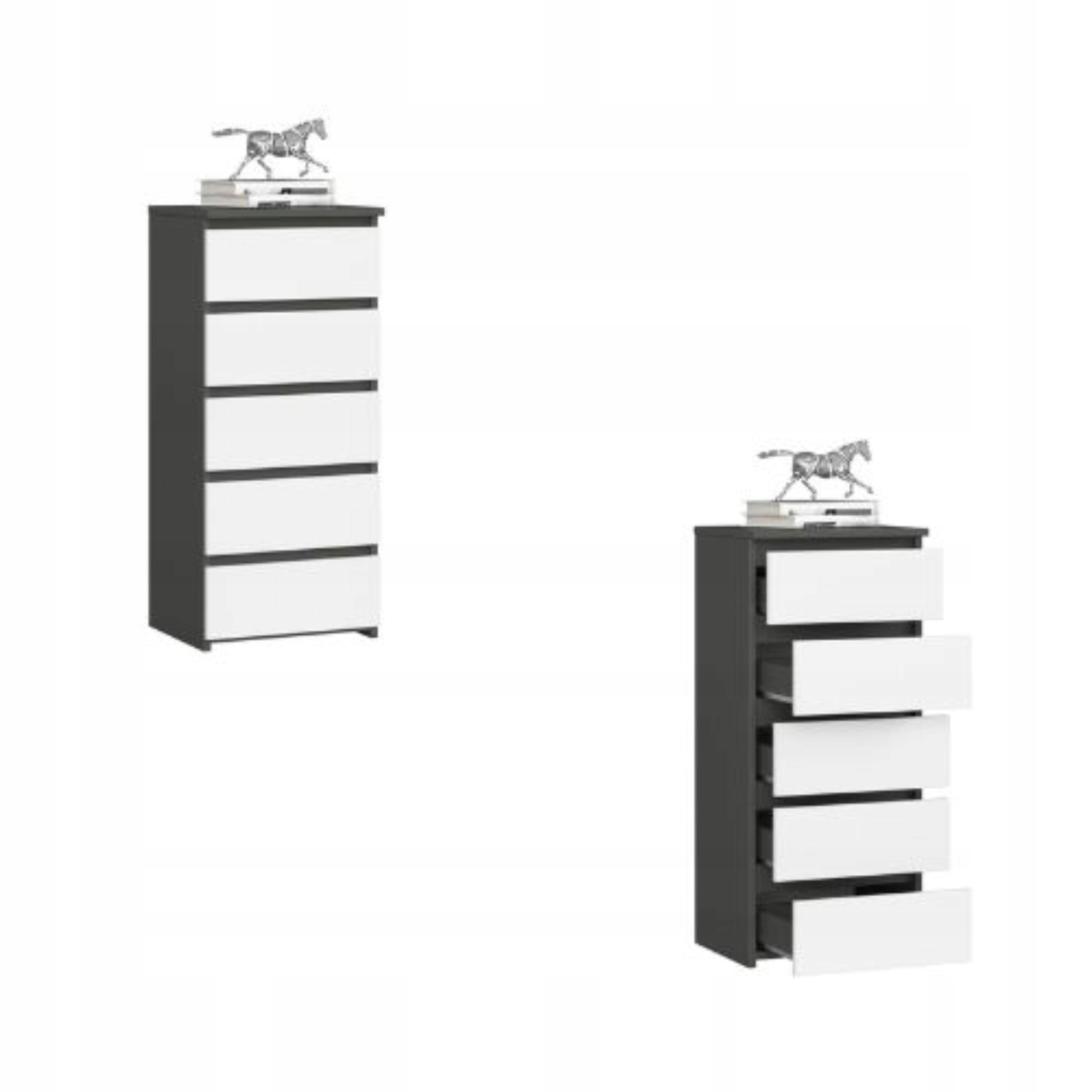 Komoda, skrinka 40 cm CL5 grafitovo-biela Akd