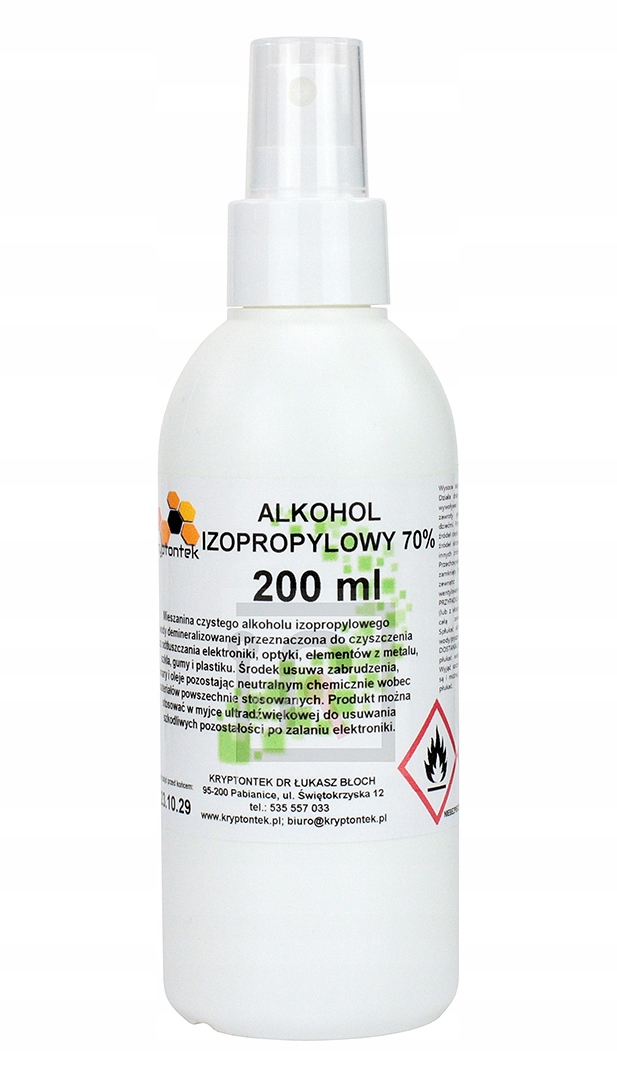 

Alkohol Izopropylowy Izopropanol 70% 200ml Atomiz