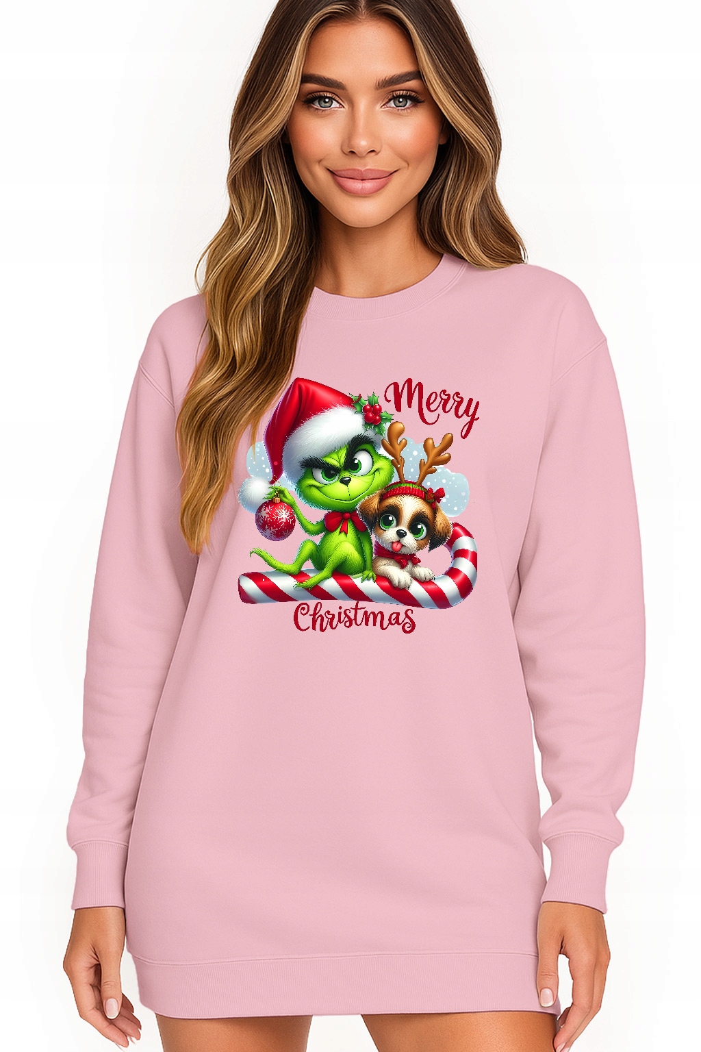 Mikina Vánoční Oversize Šaty Grinch Sob Dárek Vánoce XL