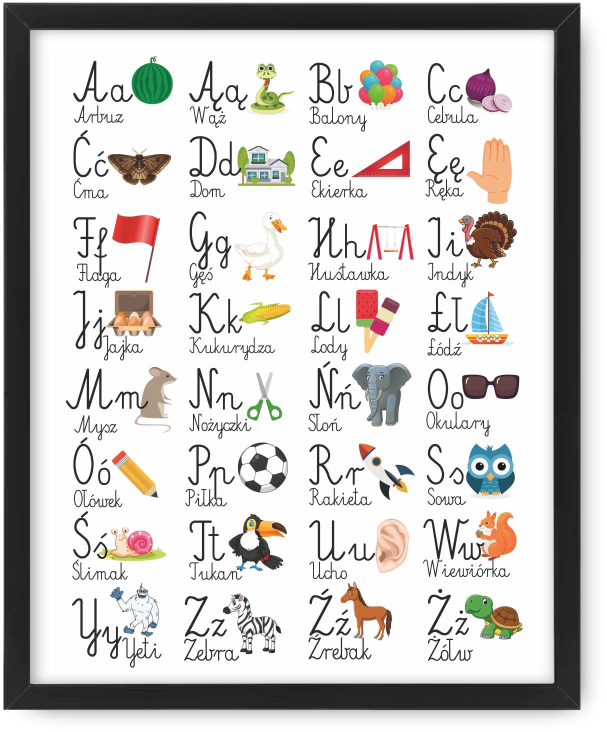 

Alfabet dla dzieci Obraz 53x43cm plakat rama Ikea