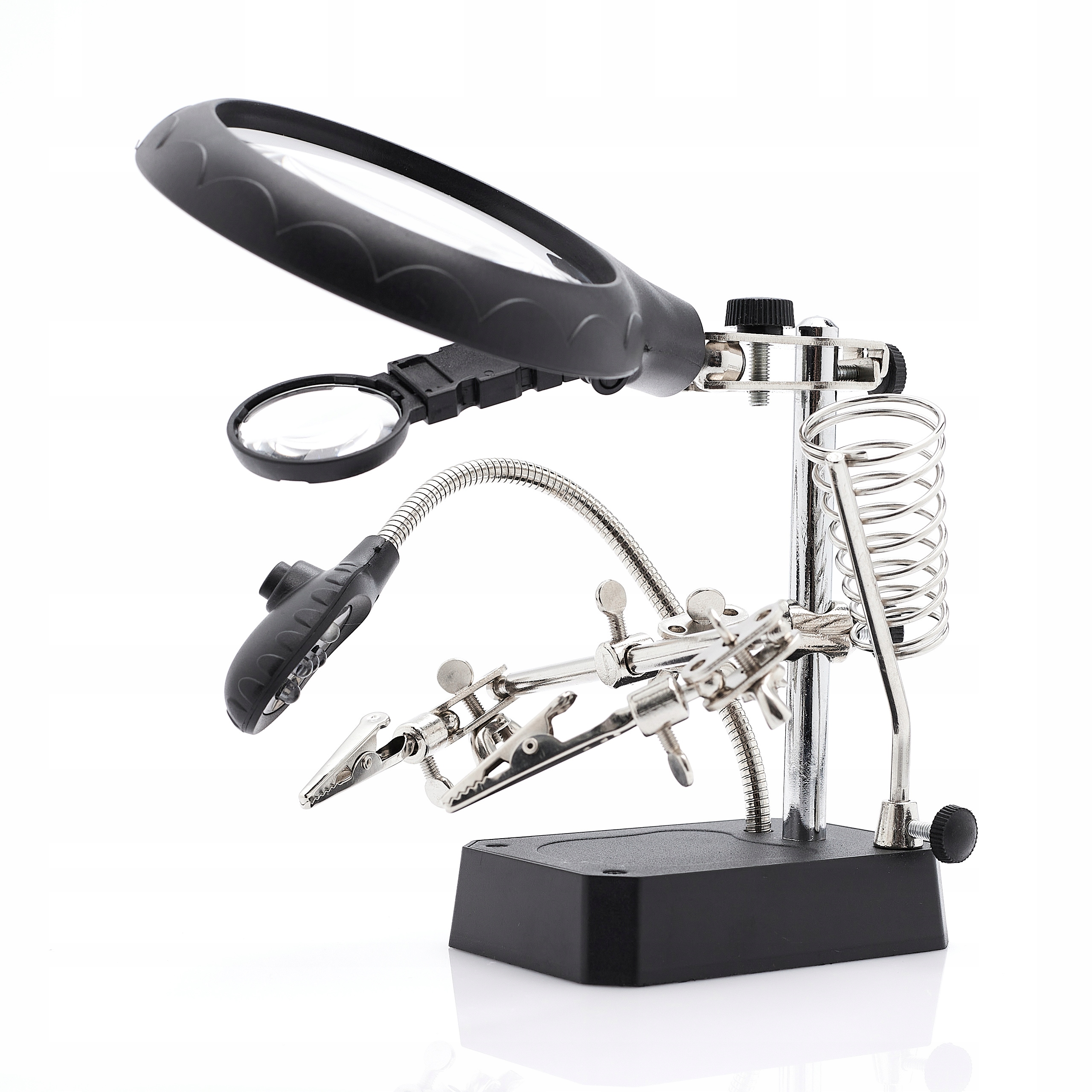 UCHWYT MONTAŻOWY TRZECIA RĘKA 3 LUPY PODŚWIETLENIE Kod producenta DDE3-202A8