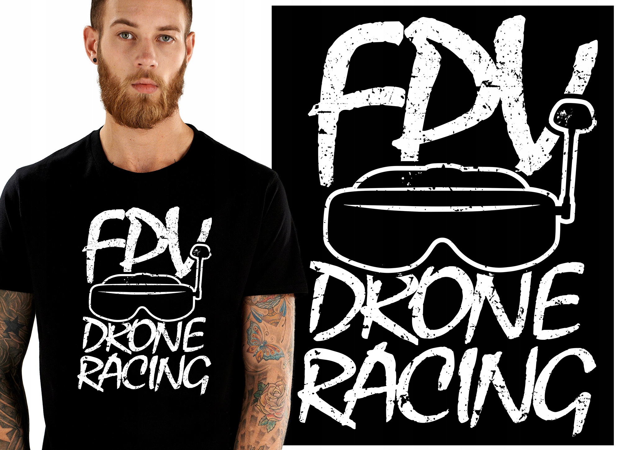

Dron Drony Drone Racing Fpv Koszulka Męska L