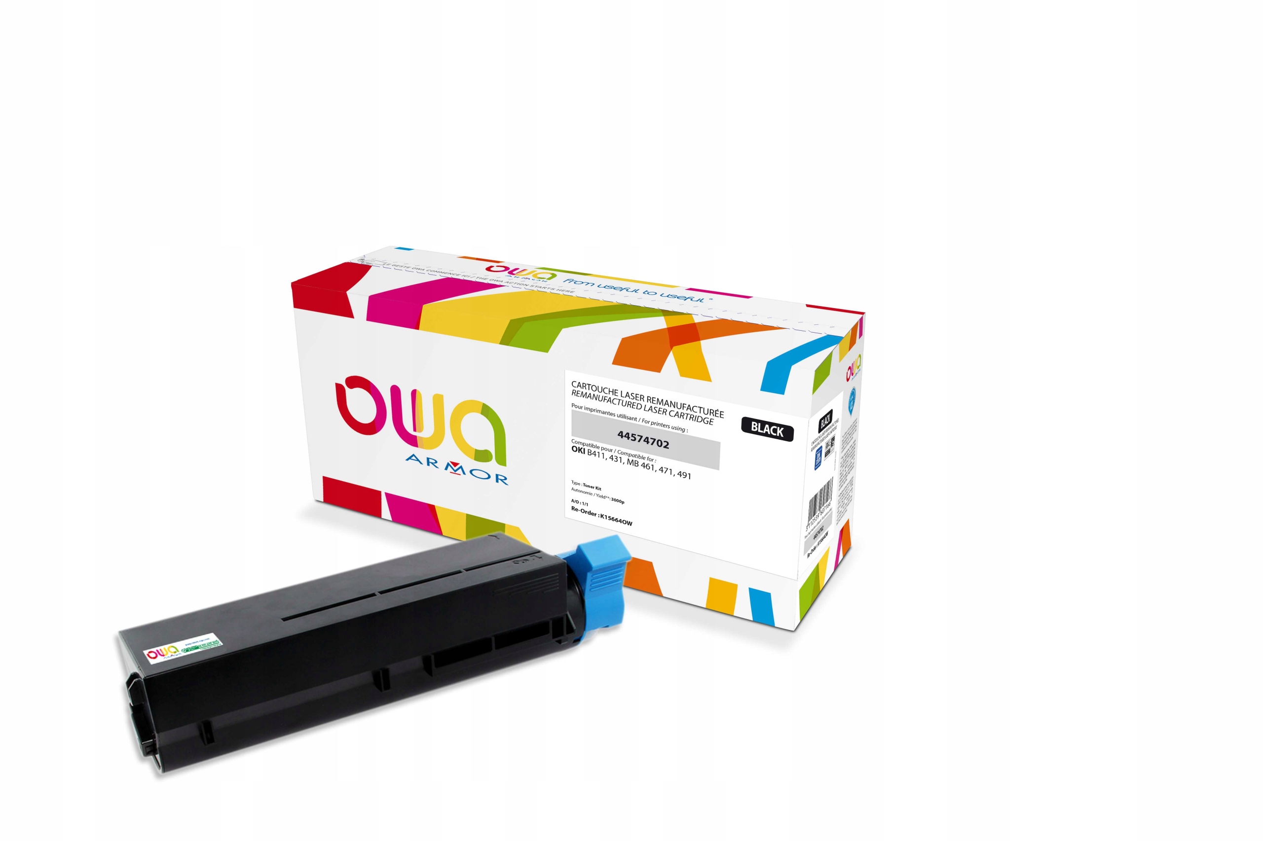 Owa Armor toner kompatibilný s Oki B411, 431, 44574702, 3000st, čierna/…