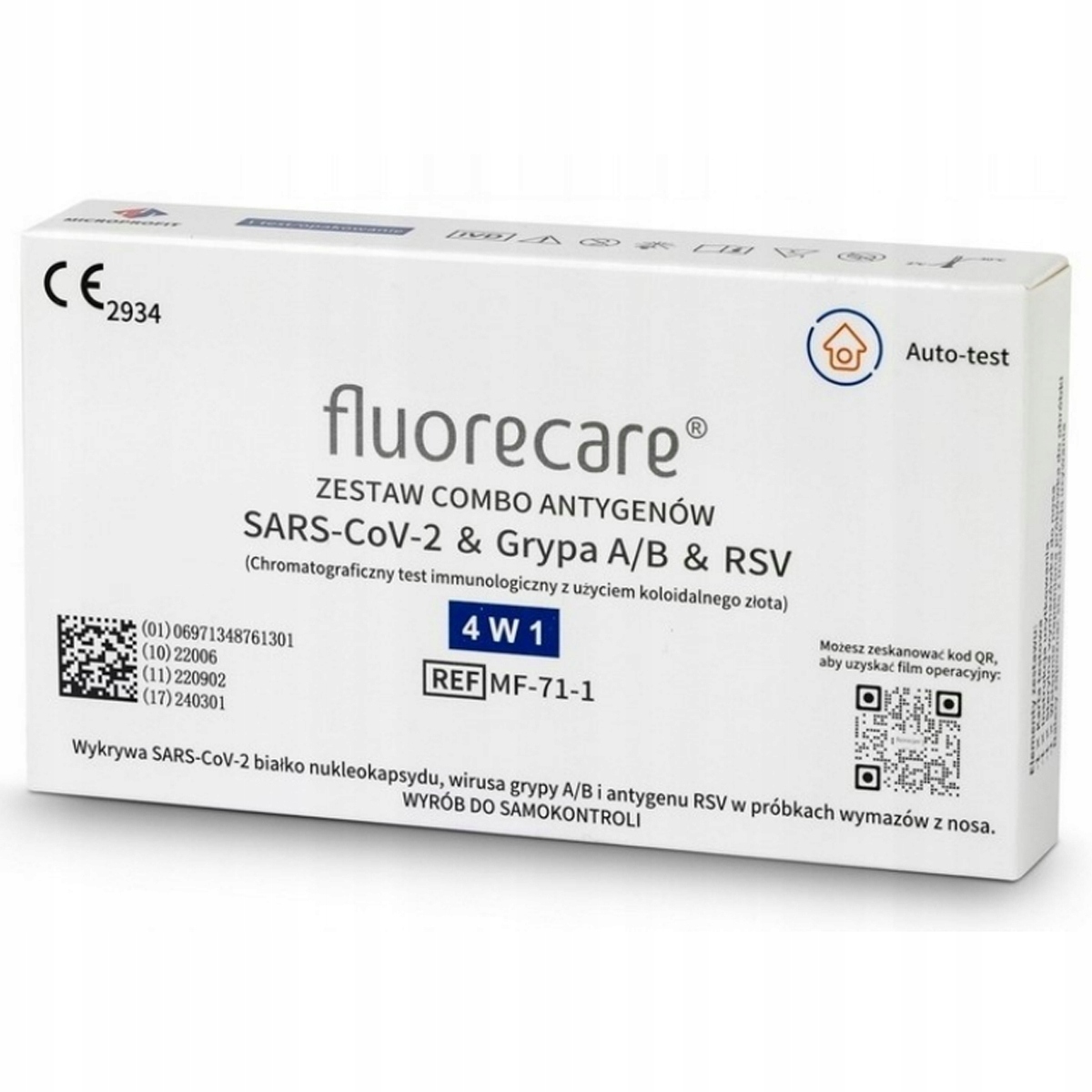 

Test COVID-19 Grypa Ab Rsv Combo Fluorecare 4w1