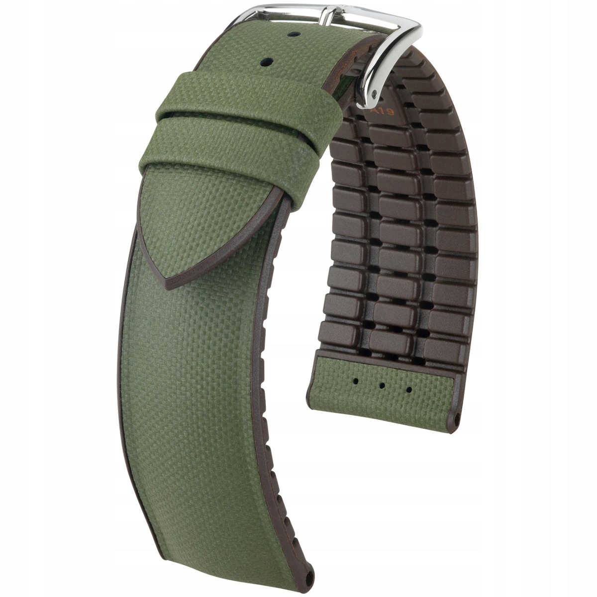 Zeleno-hnědý kožený opasek 18 mm Hirsch L