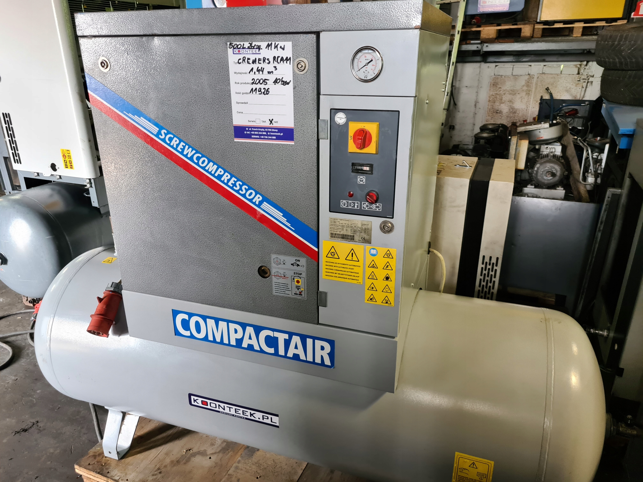 Kompresor śrubowy CREEMERS RCA 11, 11 kw Kod producenta 11223344