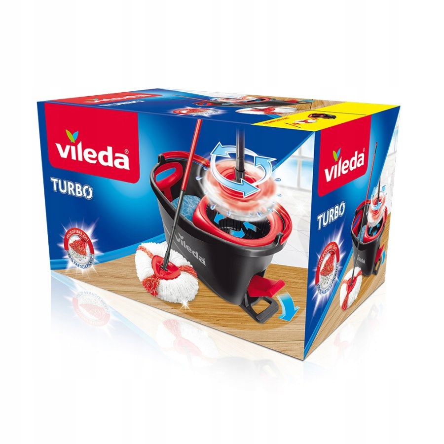 Levně Rotační kbelík a mop Vileda Turbo 38 cm s dlouhou rukojetí