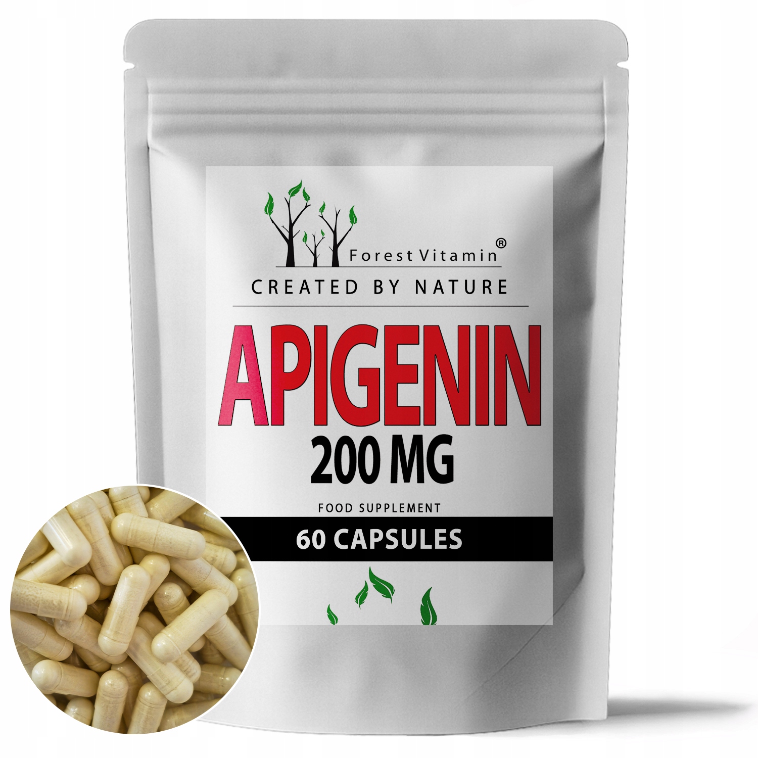 APIGENINA 200mg 60 kaps NAJMOCNIEJSZA 100% CZYSTA BADANIA