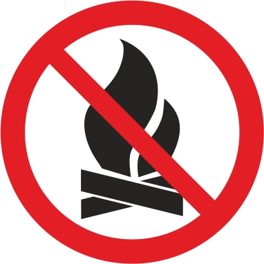 Naklejka foliowa - Zakaz rozpalania ognisk 5x5cm