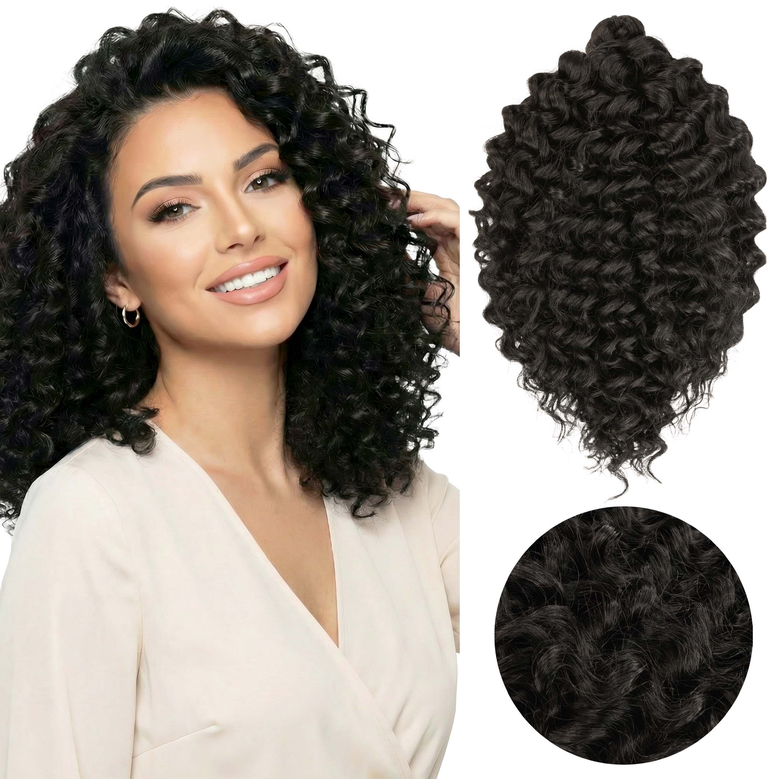 Włosy syntetyczne sztuczne fale loki Afroloki Fiji Pro 30cm 200g czarne