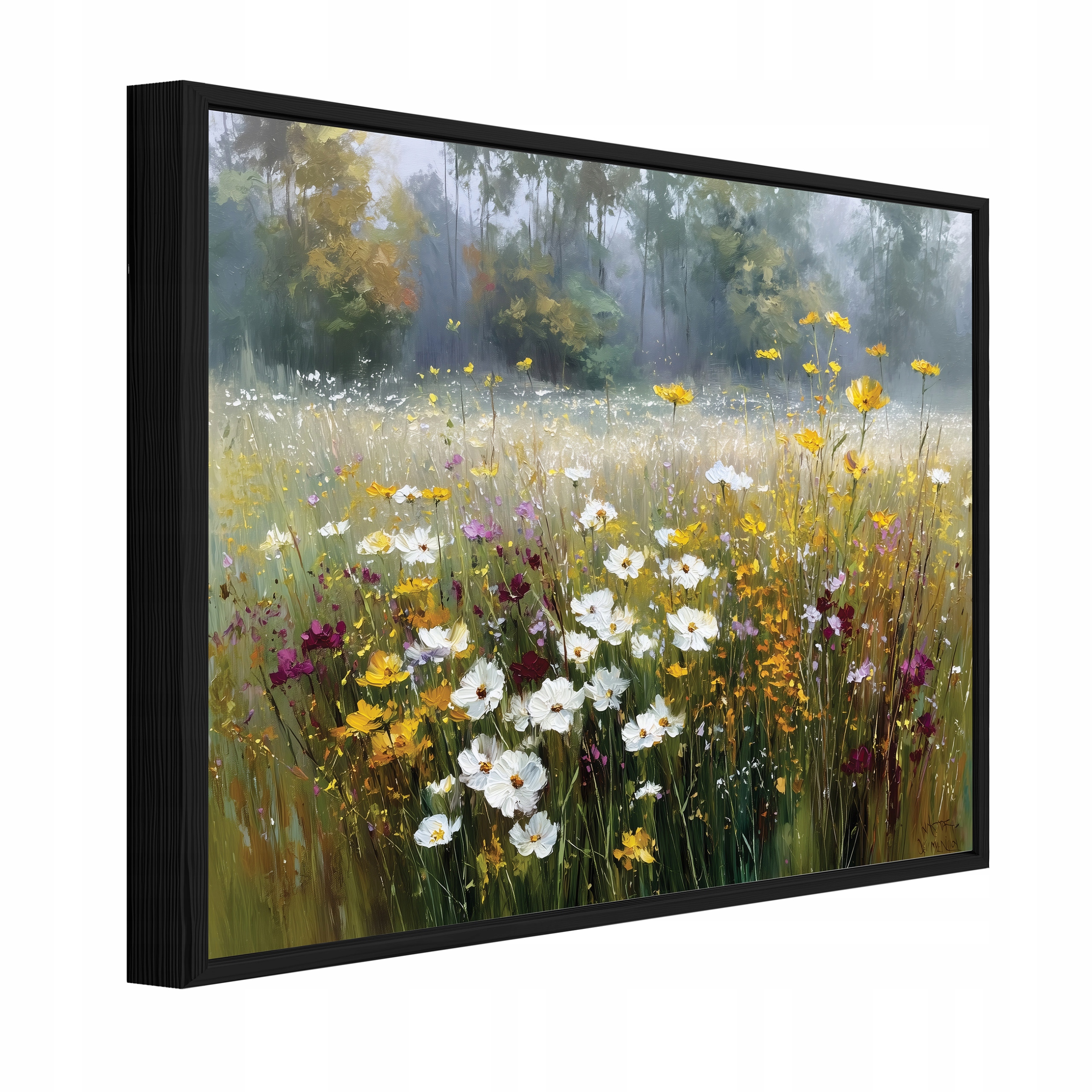 Obraz V Černém Rámu Na Plátně Polní Květiny Louka Obývací Pokoj Ložnice 100x70