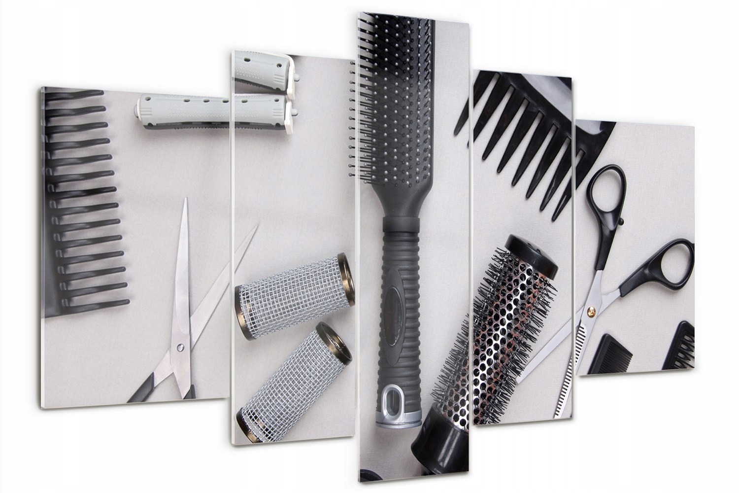 

Obraz szklany tryptyk Przybory fryzjera