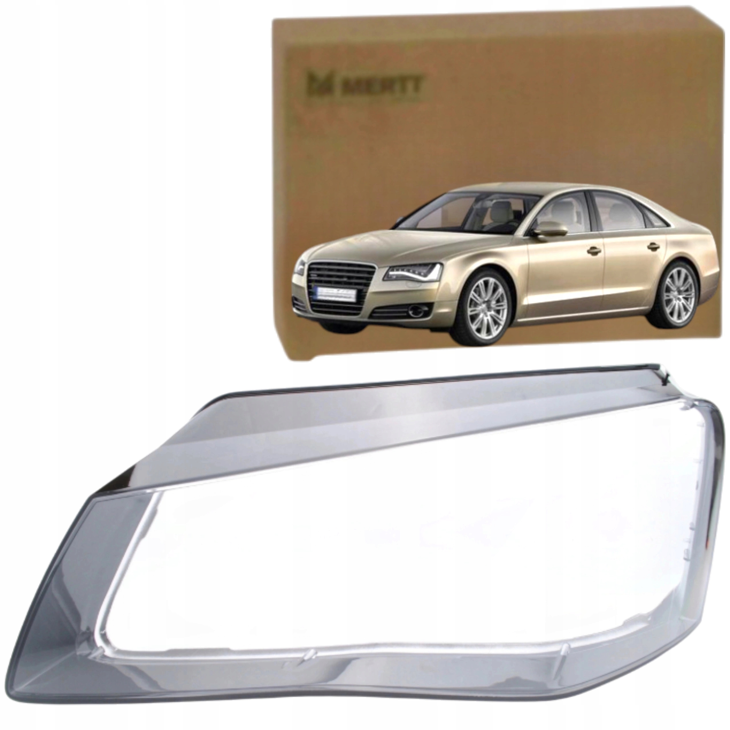 A8 D4 2010-2013 Klosz Levý sklo reflektoru lampa Přední