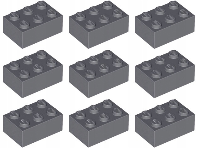 

Lego 3002 Klocek 2x3 szary ciemny (18g) 9 szt.
