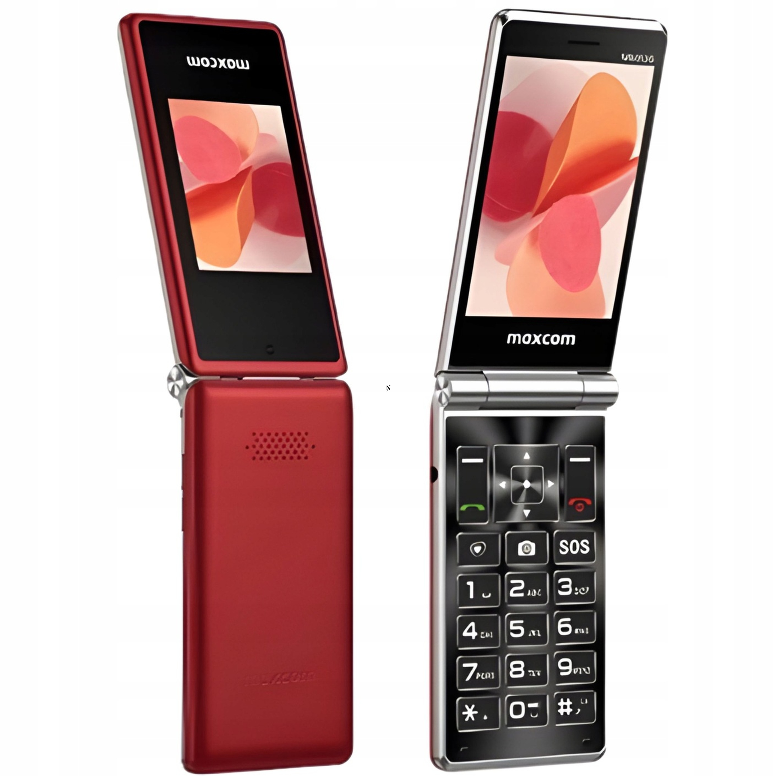 Telefon z aktywną klapką dla seniora Maxcom MM835 czerwony duże klawisze 4G