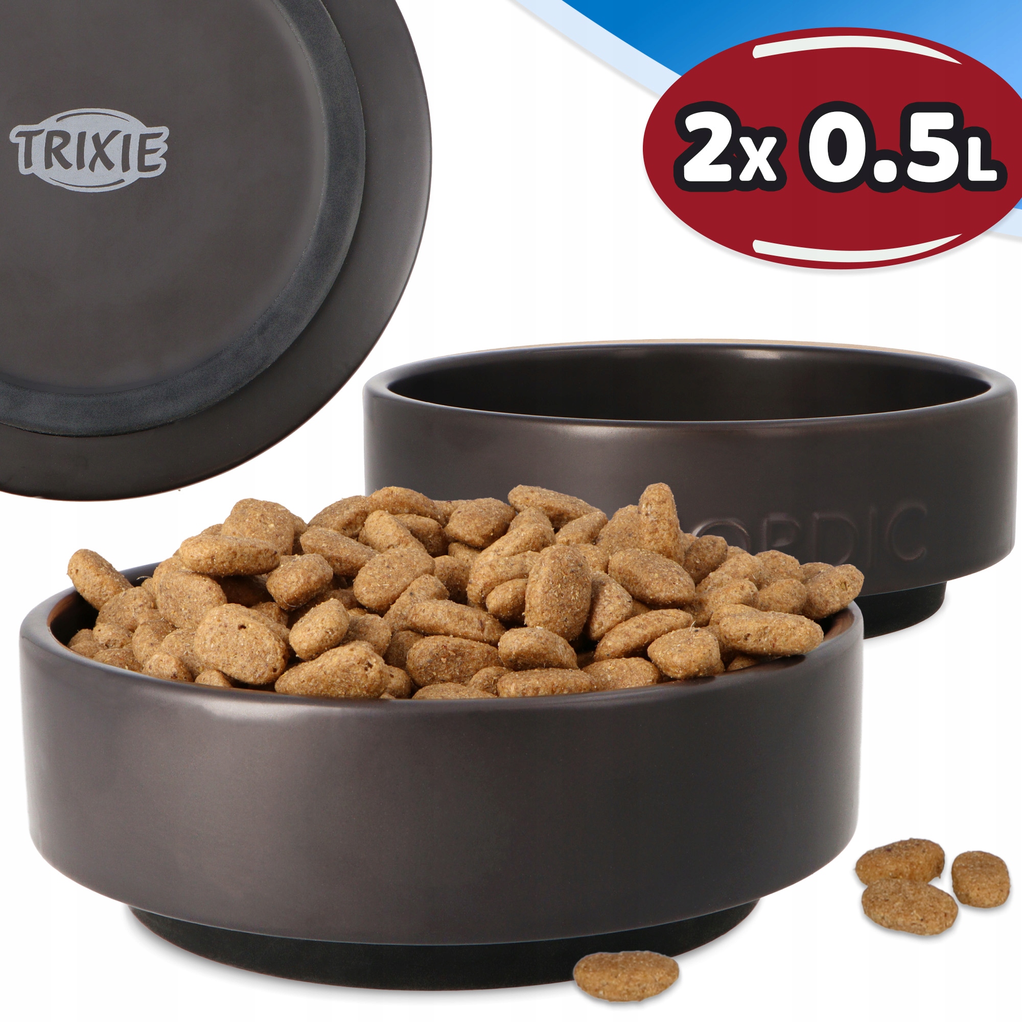 2x Miska Pro Psa Kočku 0,5 l Keramická Stabilní miska pro štěňata na vodu Ka 8K