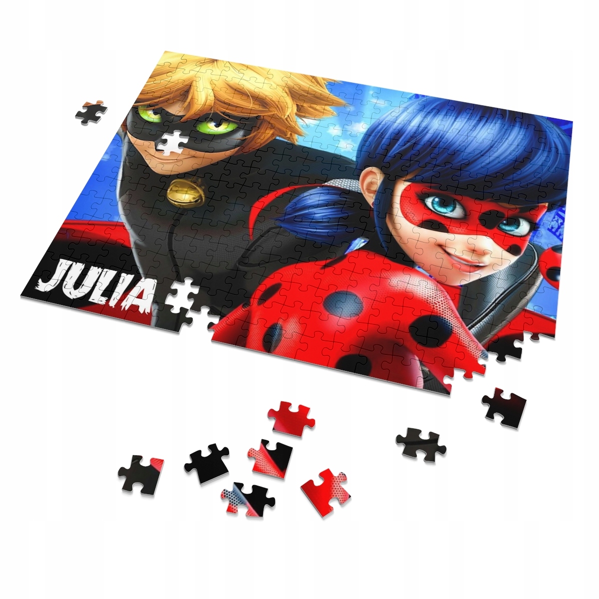 

Puzzle Imię Biedronka i Czarny Kot A4 110 el