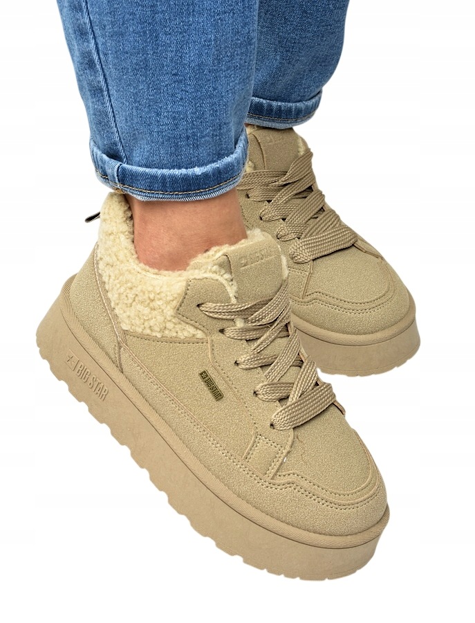 Śniegowce sneakersy damskie Big Star SS274105 Beż 40