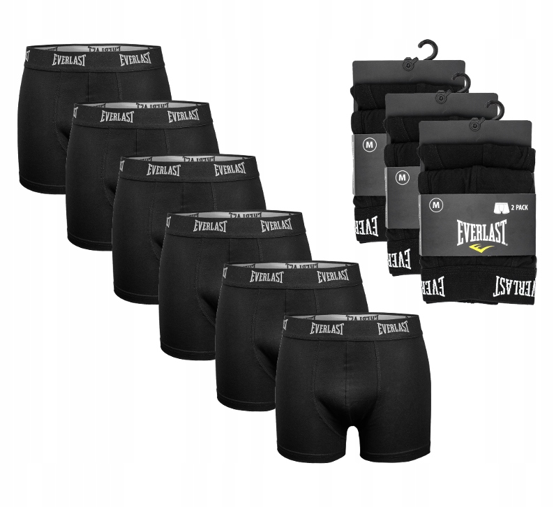 Everlast bokserki męskie bawełniane 6PAK r. XL czarne