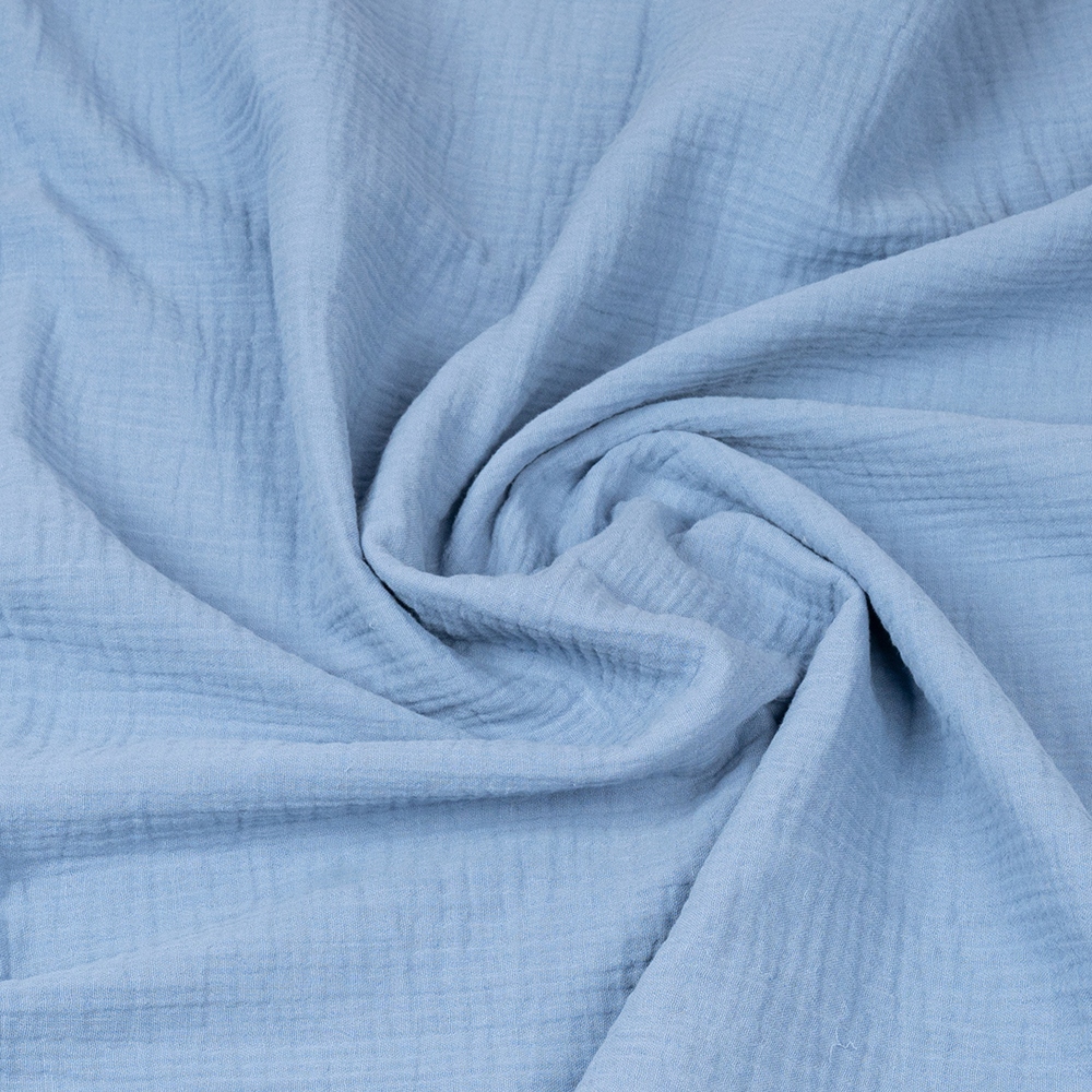 Muślin niebieski jeansowy Double Gauze wz2309