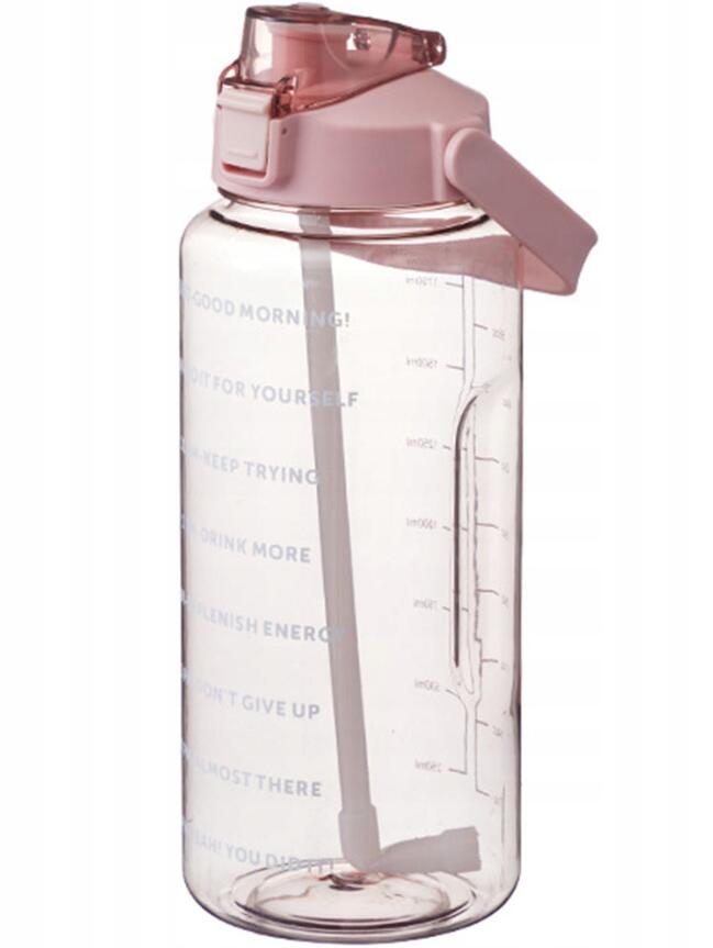 2 litrowa butelka na wodę ze słomką