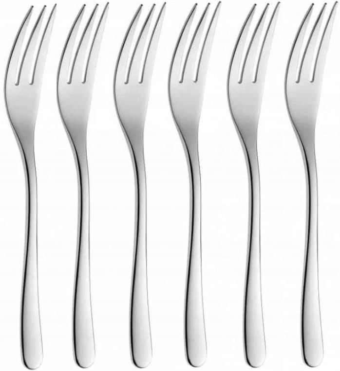 GERLACH SZTUĆCE 6 WIDELCZYK DO CIASTA TORTU OWOCÓW DESERU 49 MUZA POŁYSK